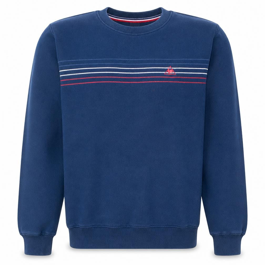 Le Coq Sportif Mens Blue Small Pullover Sweatshirt Crew Neck