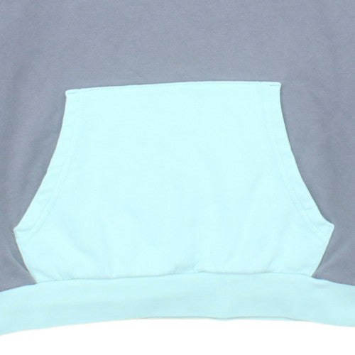 Quiksilver Boys Blue Grey Pullover Hoodie Size L Cotton Blend