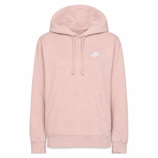 Nike Women's Pink Pullover Hoodie Size S Cotton Blend Logo Sweatshirt