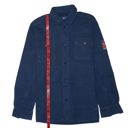Red Bull KTM Racing Team Men's Blue Button-Up Cotton Shirt Medium