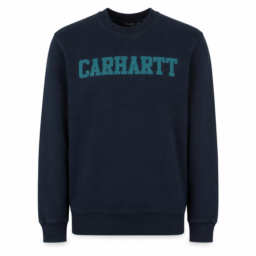 Carhartt Men's Blue College Crew Neck Sweatshirt Size S