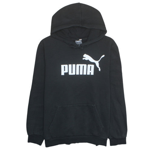 Puma Men's Black Pullover Hoodie L Regular Fit Fleece Sportswear