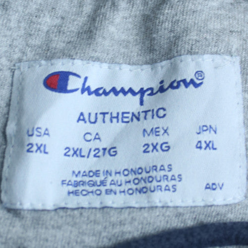 Champion Mens Blue Full Zip Hoodie 2XL Cotton Fleece Sweatshirt
