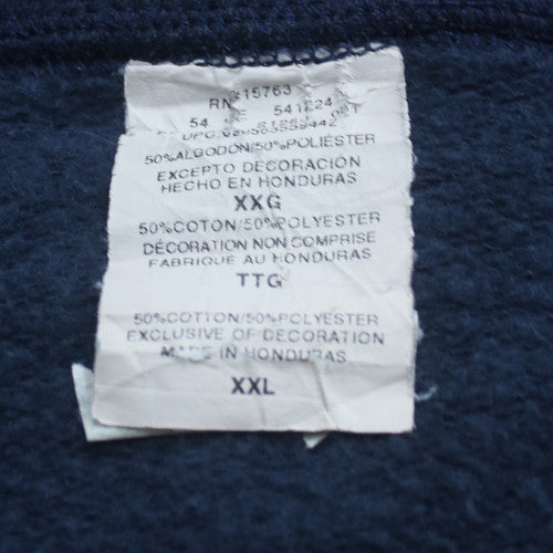 Champion Mens Blue Full Zip Hoodie 2XL Cotton Fleece Sweatshirt