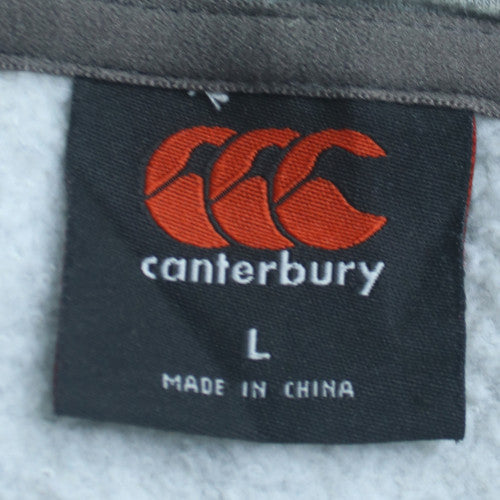 Canterbury Mens Grey Pullover Hoodie Size L Sports Fleece Rugby