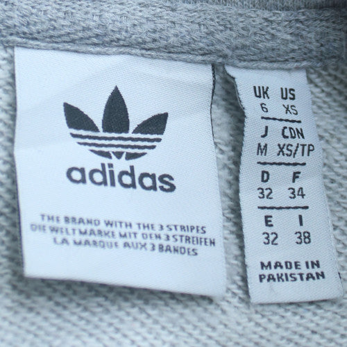 Adidas Women's Grey Beige 1/4 Zip Hooded Pullover XS Sweatshirt