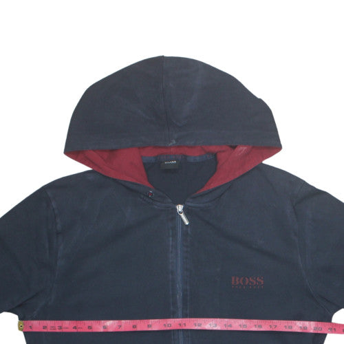 Hugo Boss Men's Blue Full Zip Hoodie Sweatshirt L Cotton Blend