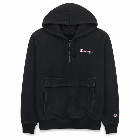 Champion Mens Black Large 1/4 Zip Reverse Weave Hoodie