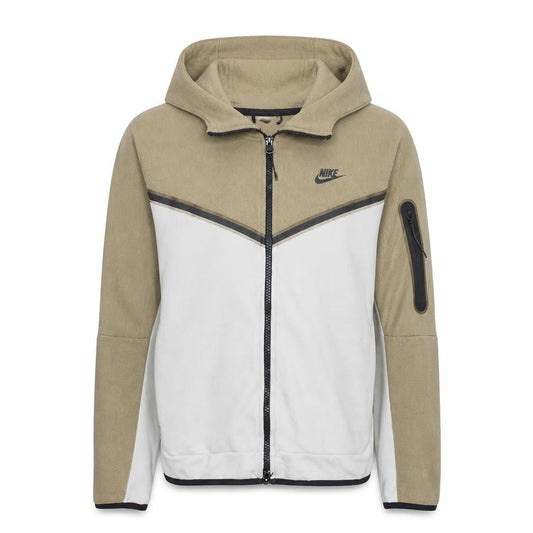 Nike Men's Beige Full Zip Hoodie Size S Cotton Casual Sportswear