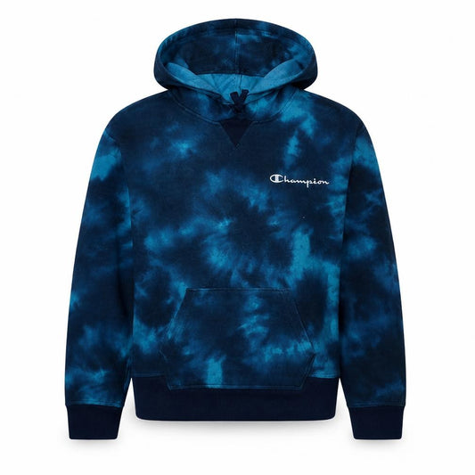 Champion Men's Blue Tie-Dye Pullover Hoodie XL Fleece