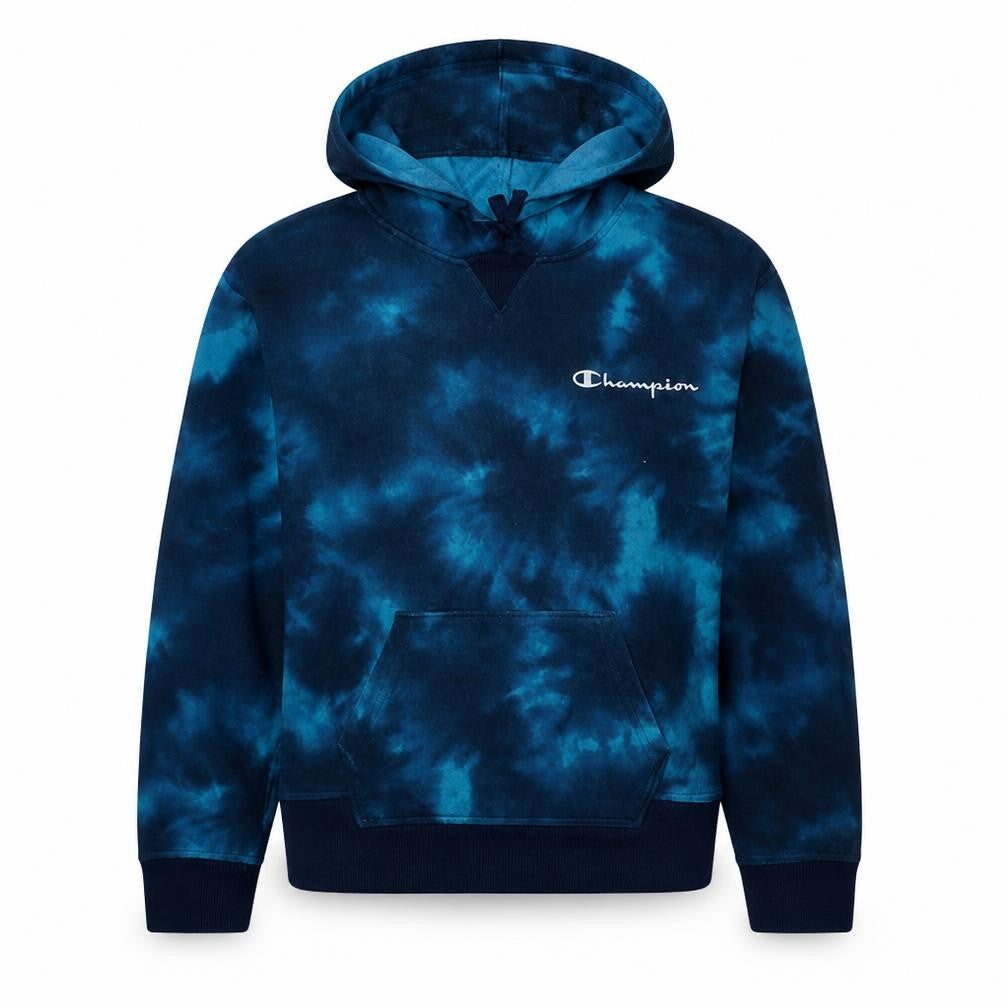 Champion Men's Blue Tie-Dye Pullover Hoodie XL Fleece
