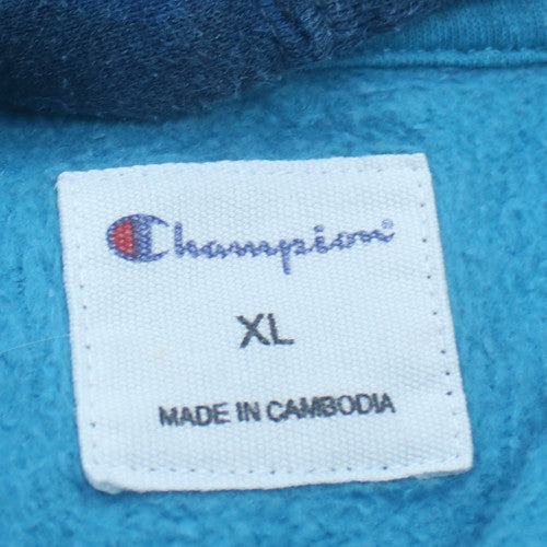 Champion Men's Blue Tie-Dye Pullover Hoodie XL Fleece