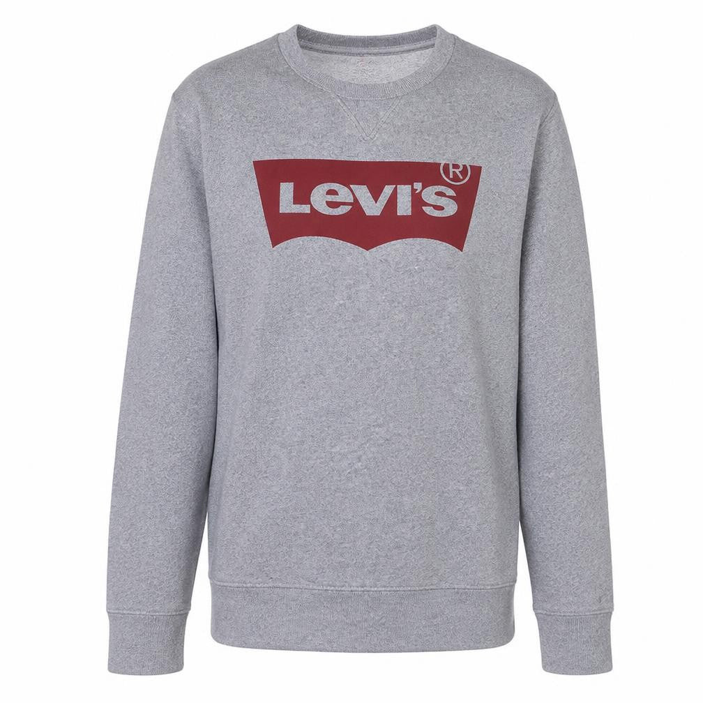 Levi's Men's Grey Logo Crew Neck Pullover Sweatshirt Size S