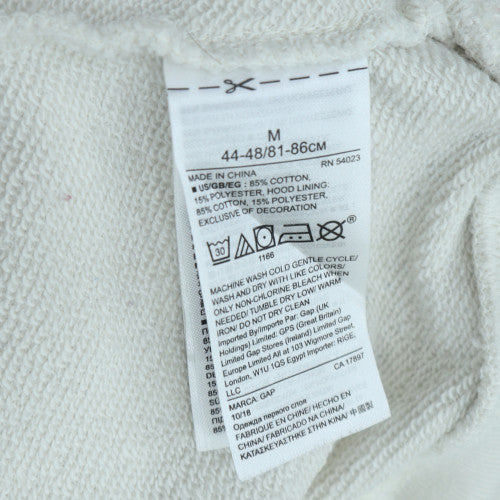 GAP Women White Hooded Pullover Hoodie Size M Cotton Blend