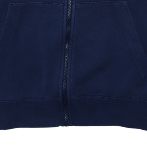 Nike Men's Blue Full Zip Hoodie Size L Fleece Cotton Blend