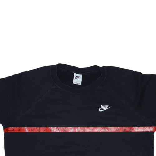Nike Womens Black L Sweatshirt Crew Neck Pullover Cotton Blend