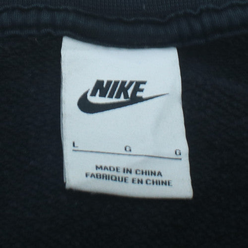 Nike Womens Black L Sweatshirt Crew Neck Pullover Cotton Blend