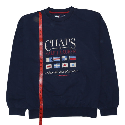 Chaps Ralph Lauren Men’s Blue Embroidered Pullover Sweatshirt M