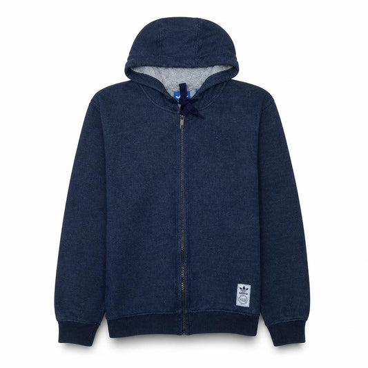 Adidas Mens Blue Full Zip Hoodie Size M Hooded Sweatshirt
