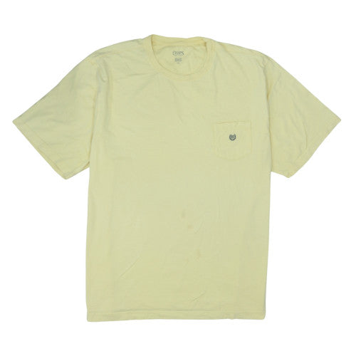 Chaps Men's Yellow Cotton Crew Neck Pocket T-Shirt XXL