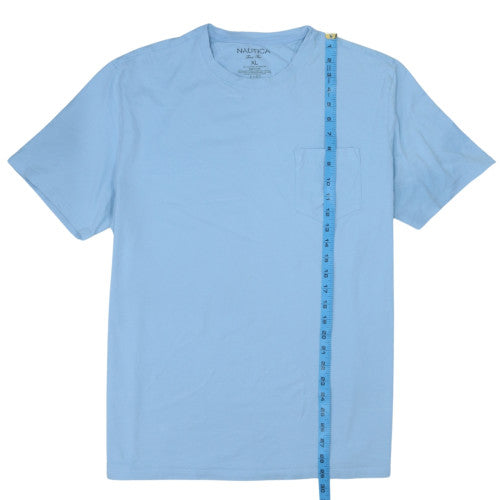 Nautica Men's Light Blue XL Crew Neck Cotton Blend T-Shirt