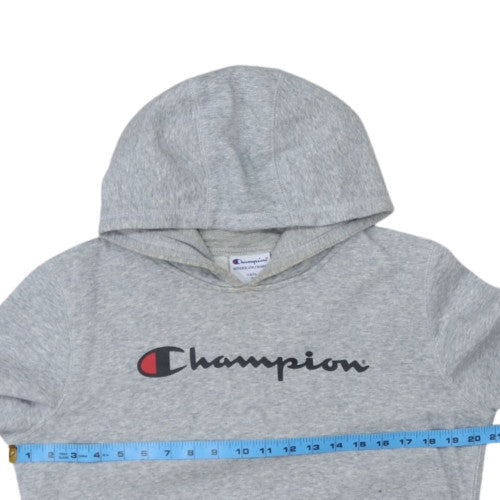 Champion Boys Grey Pullover Hoodie Size 14 Classic Fit Fleece Lined