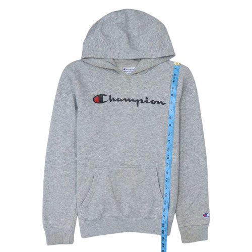 Champion Boys Grey Pullover Hoodie Size 14 Classic Fit Fleece Lined