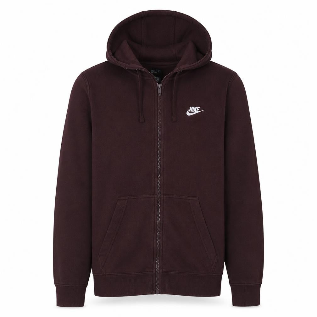 Nike Men's Brown Full Zip Hoodie Medium Fleece Sweatshirt