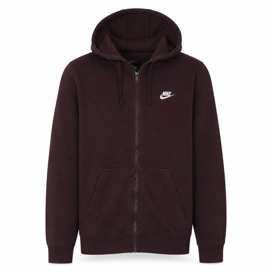 Nike Men's Brown Full Zip Hoodie Medium Fleece Sweatshirt