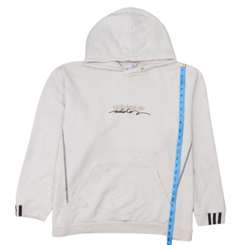 Adidas Women Beige XL Pullover Hoodie Cotton Logo Casual