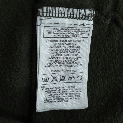 Adidas Mens Green Pullover Hoodie Small Regular Fit Logo Fleece
