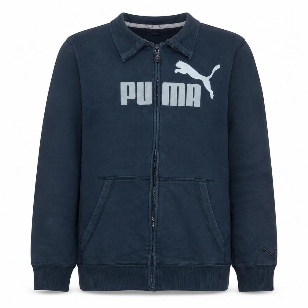 Puma Men's Blue Full Zip Collared Sweatshirt Size L