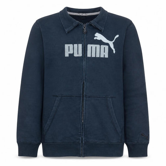 Puma Men's Blue Full Zip Collared Sweatshirt Size L