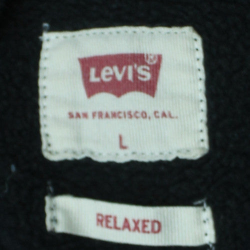 Levi's Men's Black Relaxed Fit Pullover Hoodie L Cotton Blend
