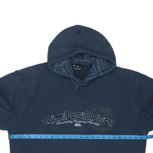 Quiksilver Men's Blue Pullover Hoodie XL Fleece Logo Surf Style