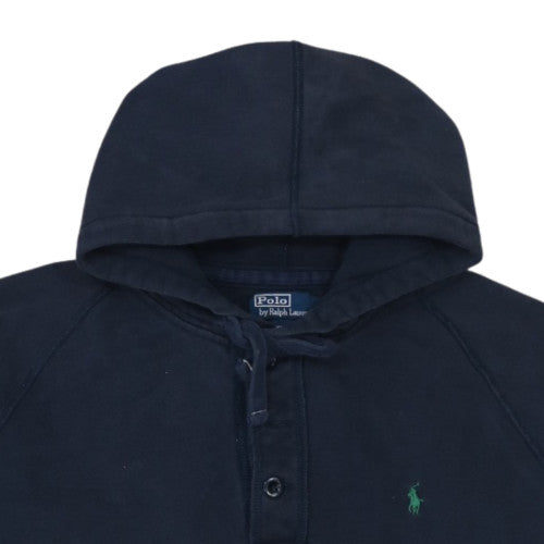 Ralph Lauren Men's Blue 2XL Henley Hoodie with Logo