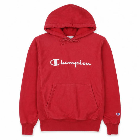 Champion Men's Red Reverse Weave Pullover Hoodie Size S
