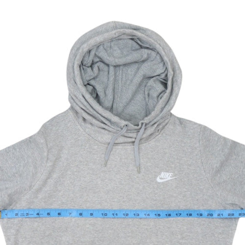 Nike Men's Grey Pullover Hoodie L Fleece Logo Sweatshirt