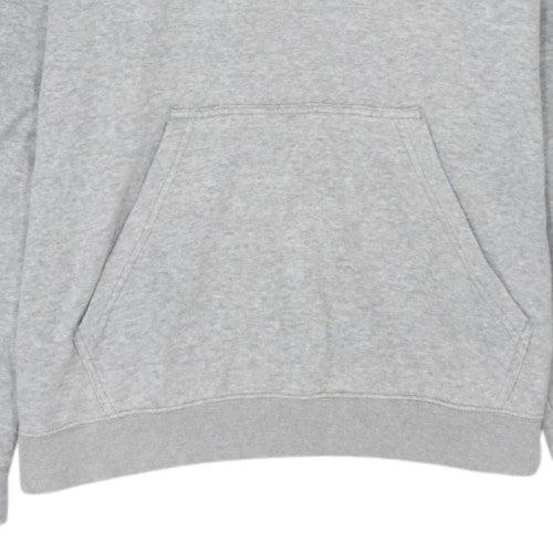 Nike Men's Grey Pullover Hoodie L Fleece Logo Sweatshirt