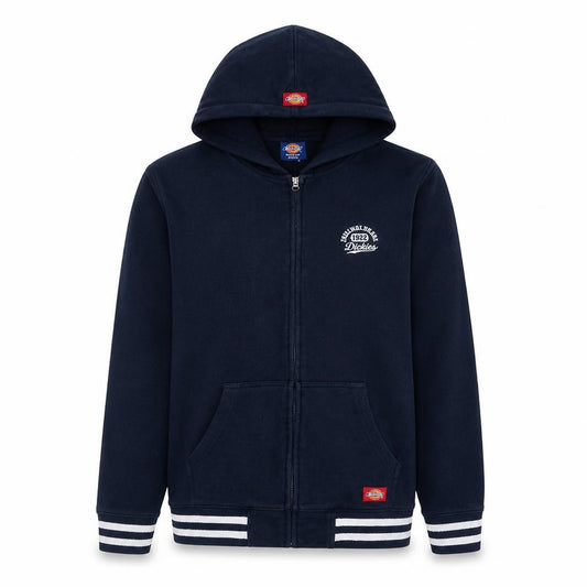 Dickies Men's Navy Blue Full Zip Hoodie Medium Classic Fleece