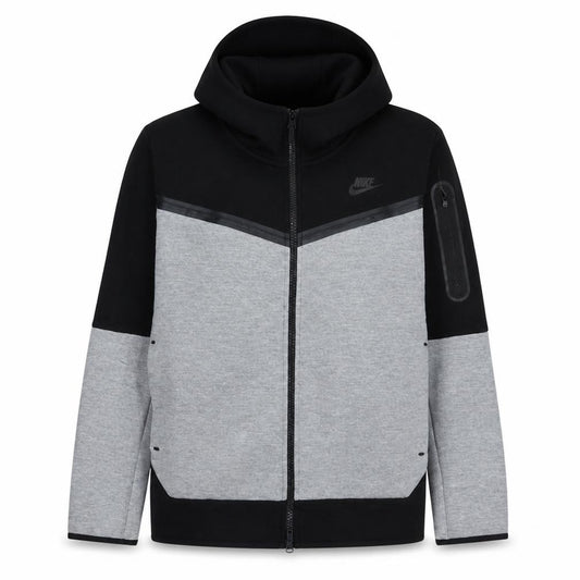 Nike Men's Grey Black Full Zip Hoodie XL Regular Fit