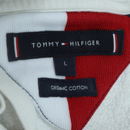 Tommy Hilfiger Women’s White Organic Cotton Pullover Hoodie Size L
