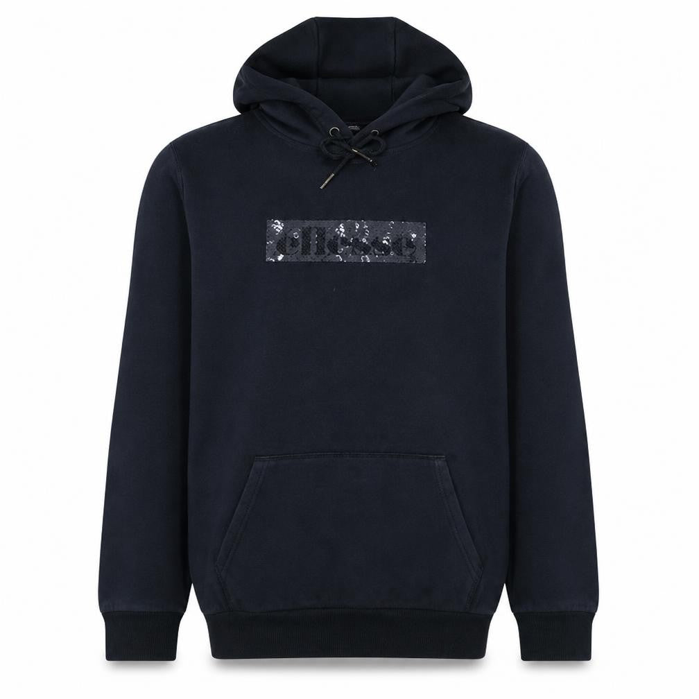 Ellesse Mens Black Pullover Hoodie Size S Fleece Logo Sportswear