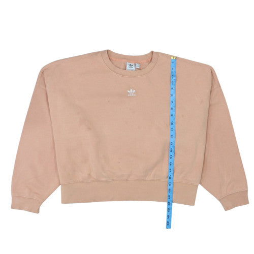 Adidas Womens Beige Crew Neck Pullover Sweatshirt Size 10