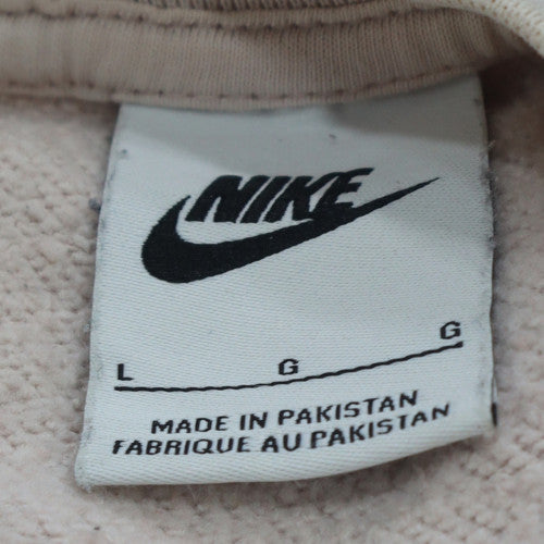 Nike Women Beige Crew Neck Pullover Sweatshirt L