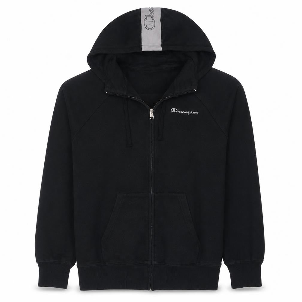 Champion Men's Black Full Zip Hoodie L Regular Fit Sportswear
