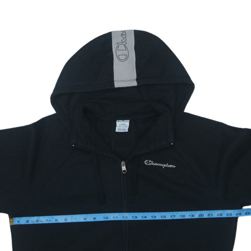 Champion Men's Black Full Zip Hoodie L Regular Fit Sportswear