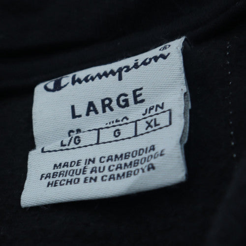 Champion Men's Black Full Zip Hoodie L Regular Fit Sportswear