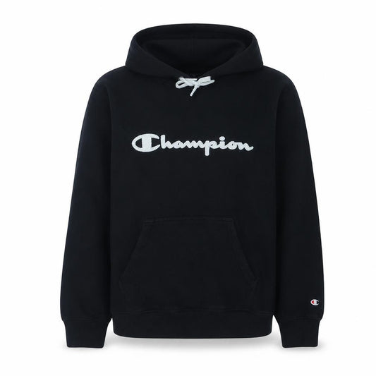Champion Womens Black Large Pullover Hoodie with Logo Detail