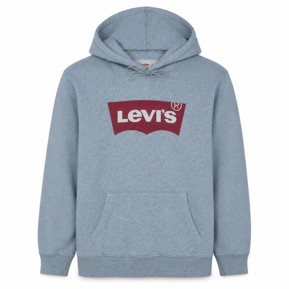 Levi's Men's Grey Pullover Hoodie Medium Logo Fleece Sweatshirt